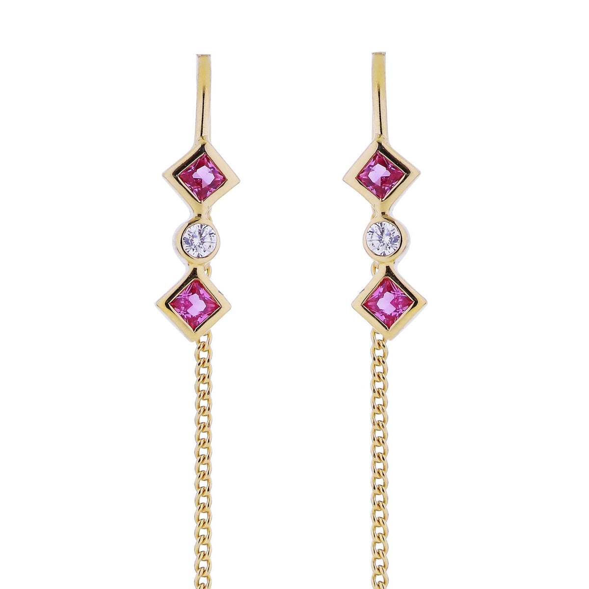 Zalora Pink 14K Forgyldt Ørering m. Zirkoner