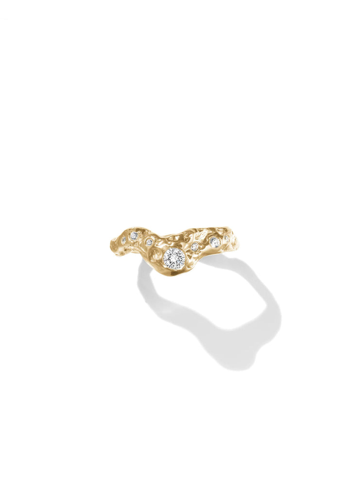 Orabelle Celestial 14K Gold Ring w. Diamonds