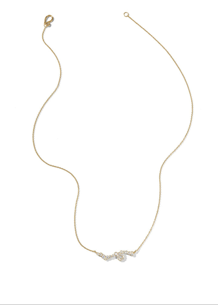 Elysia Halon 14K Gold Necklace w. Diamonds