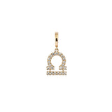 Zodiac Libra 18K Gold or Whitegold Charm w. Diamonds