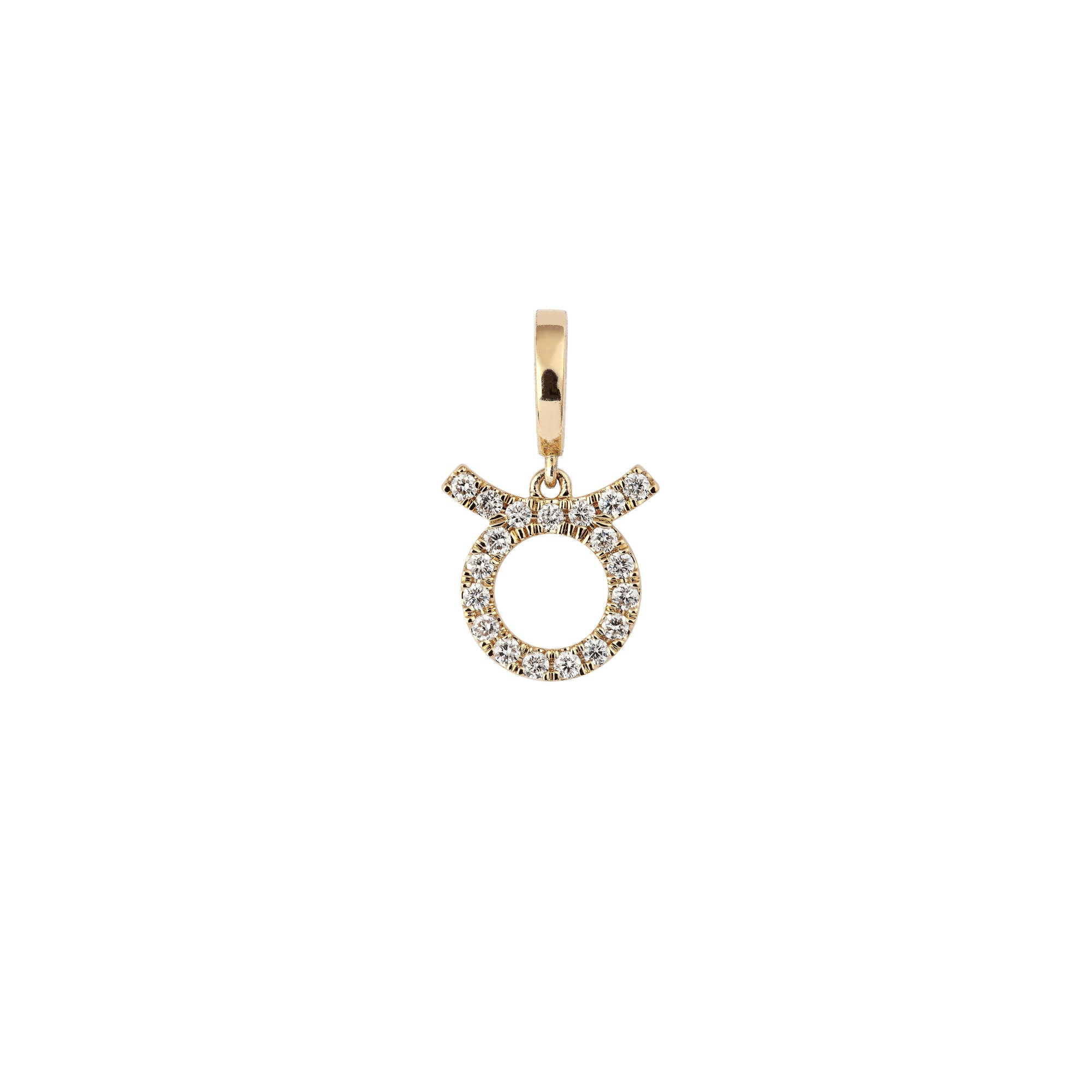 Zodiac Taurus 18K Gold or Whitegold Charm w. Diamonds