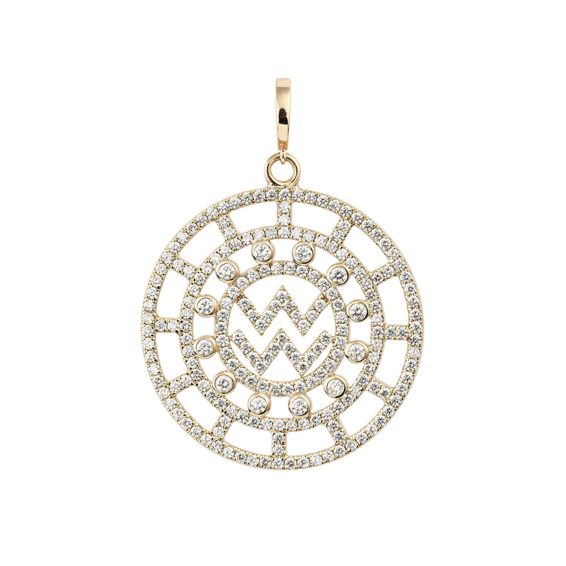 Zodiac Pavé Aquarius 18K Gold or Whitegold Pendant w. Diamonds