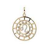 Zodiac Leo 18K Gold or Whitegold Pendant w. Diamonds