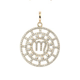 Zodiac Pavé Scorpio 18K Gold or Whitegold Pendant w. Diamonds