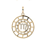 Zodiac Scorpio 18K Gold or Whitegold Pendant w. Diamonds