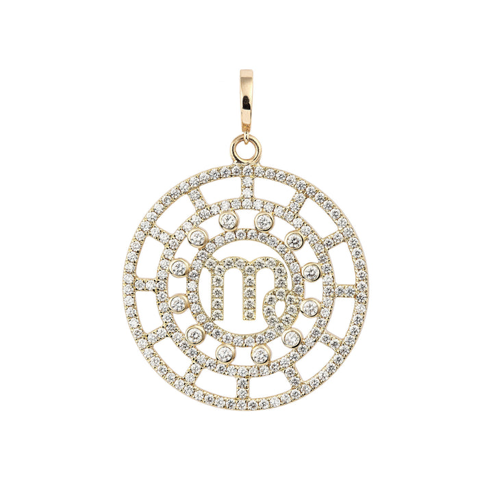 Zodiac Pavé Virgo 18K Gold or Whitegold Pendant w. Diamonds