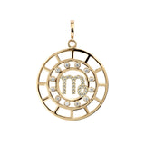 Zodiac Virgo 18K Gold or Whitegold Pendant w. Diamonds