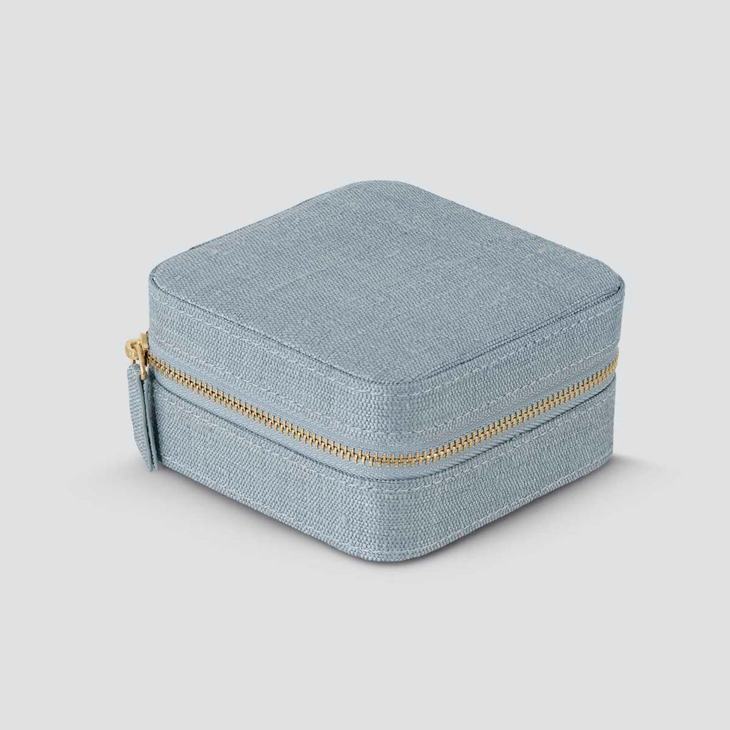 Raw Silk Blue Jewellery box