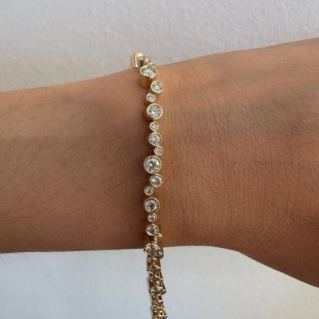 Iris 14K Gold or White Gold Tennis Bracelet w. 2.25 Ct Diamonds