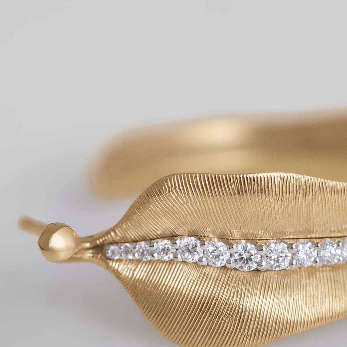 Store Leaves 18K Guld Øreringe m. Diamanter