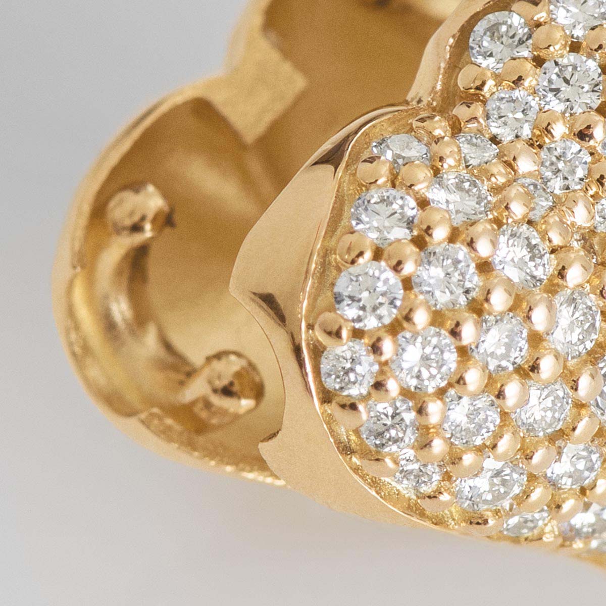 Heart 18K Gold Clasp for Necklace w. Diamonds
