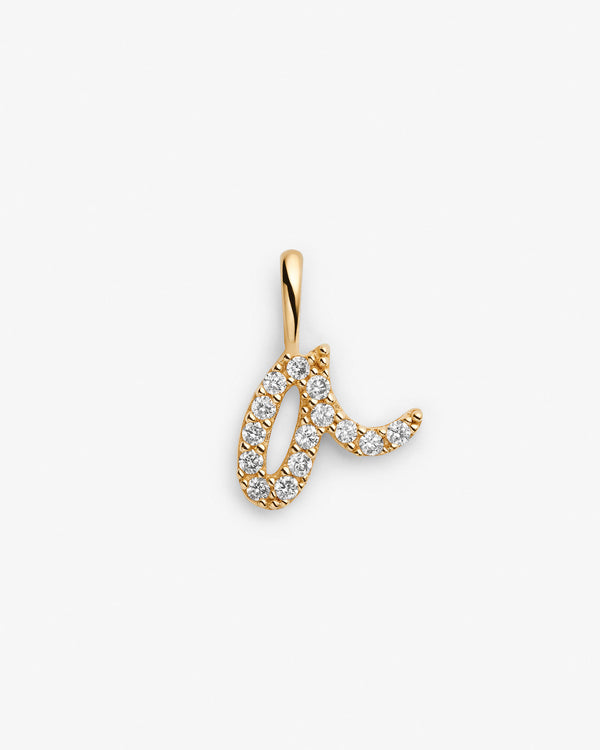 Initial A 14k Gold Necklace w. Lab-Grown Diamonds