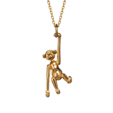 Kay Bojesen Jewelry Monkey Gold Plated Necklace The Jewellery Room