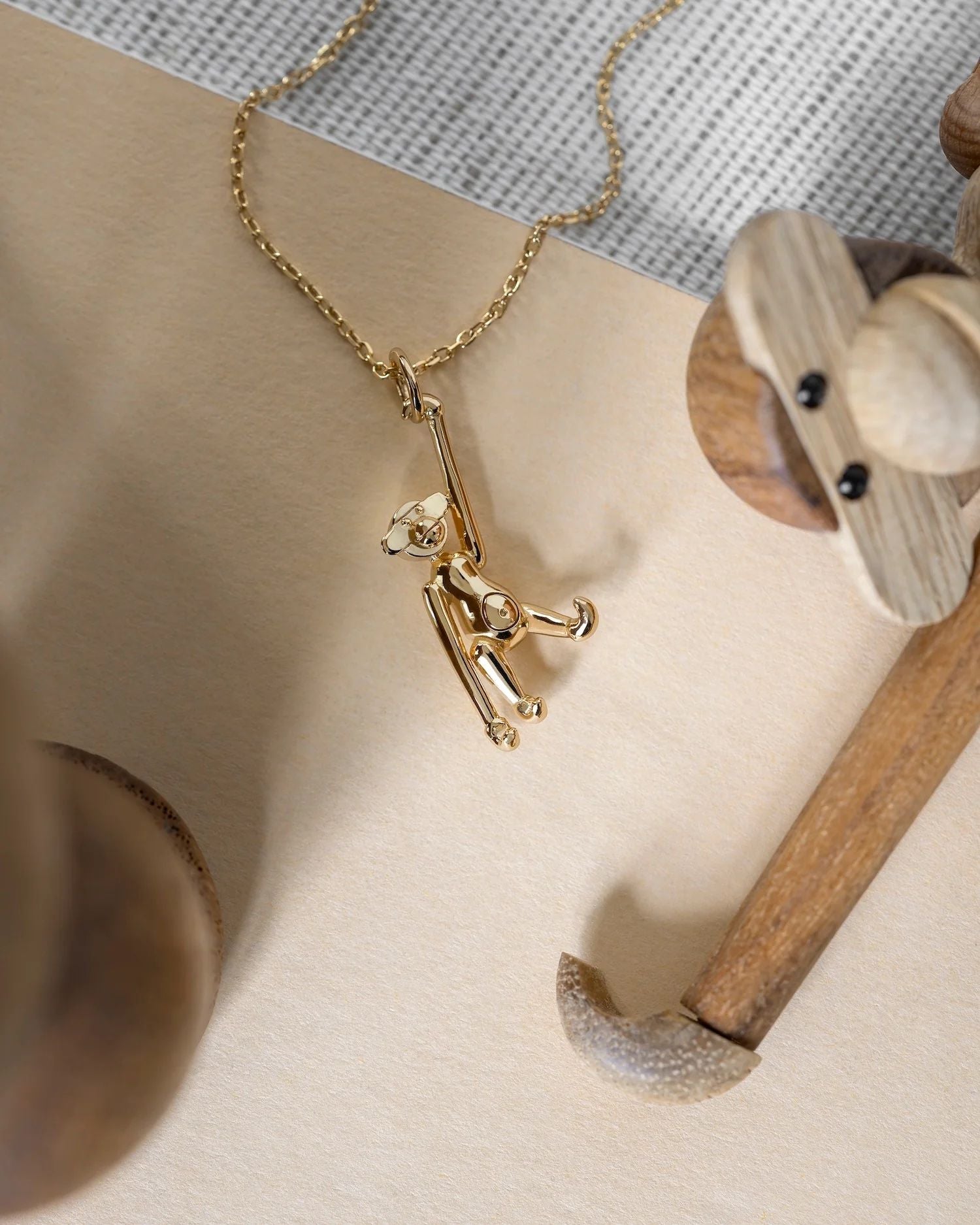Kay Bojesen Jewelry Monkey Gold Plated Necklace – The Jewellery Room