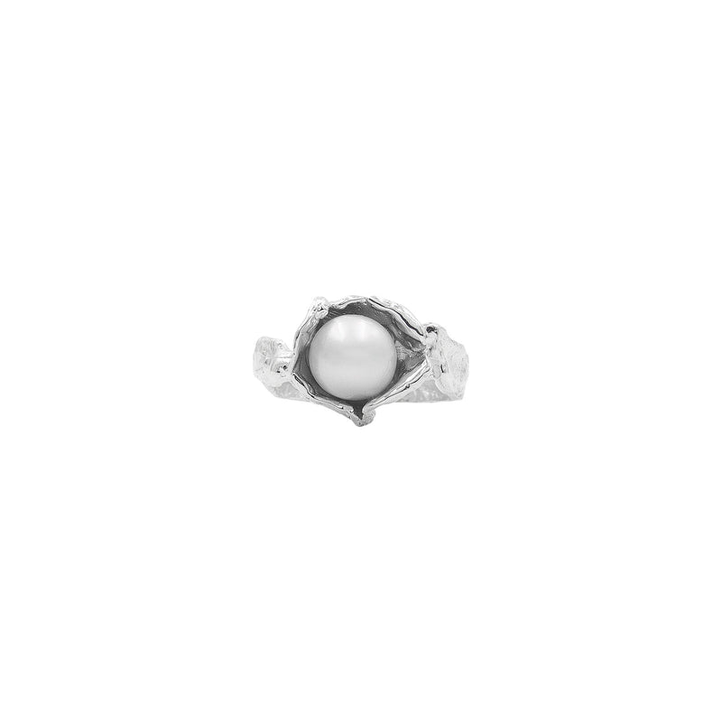 The Agapi Silver Ring w. Pearl