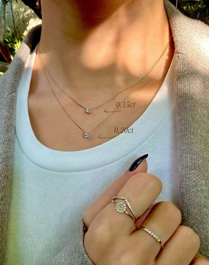 Teeny Twinkle 18K Gold Necklace w. Diamond