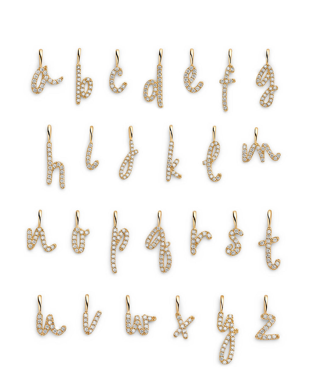 Initial A 14k Gold Necklace w. Lab-Grown Diamonds