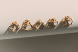 Cochlea 14K Goldring mit Pavé Diamanten