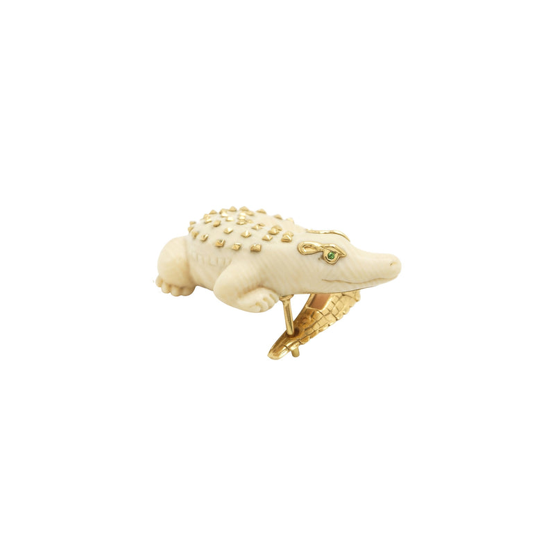 Alligator Twist Mammoth 18K Guld Ørering