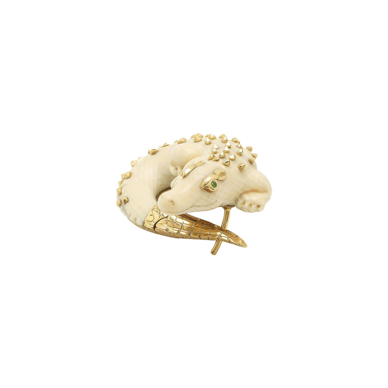 Alligator Twist Mammoth 18K Guld Ørering