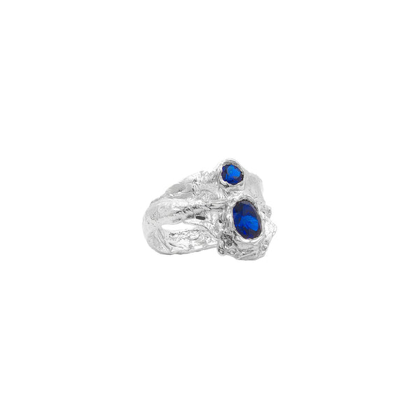 The Amfitriti Silver Ring w. Lab-Grown Sapphire