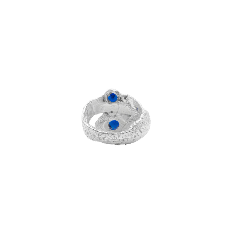 The Amfitriti Silver Ring w. Lab-Grown Sapphire