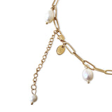 Drop 18K Gold Plated Bracelet w. Pearls