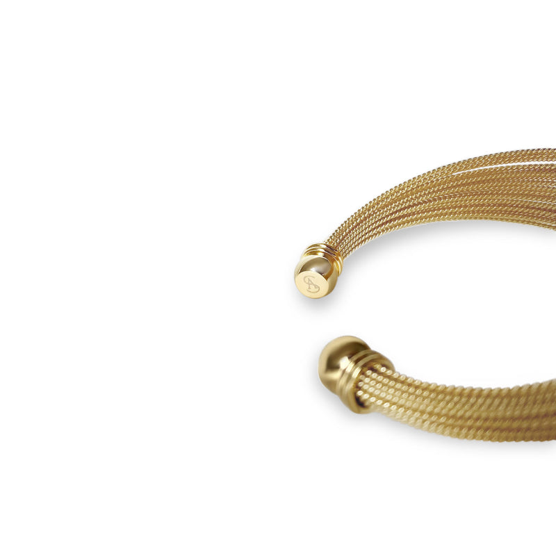 Mesh 18K Gold Plated Bangle