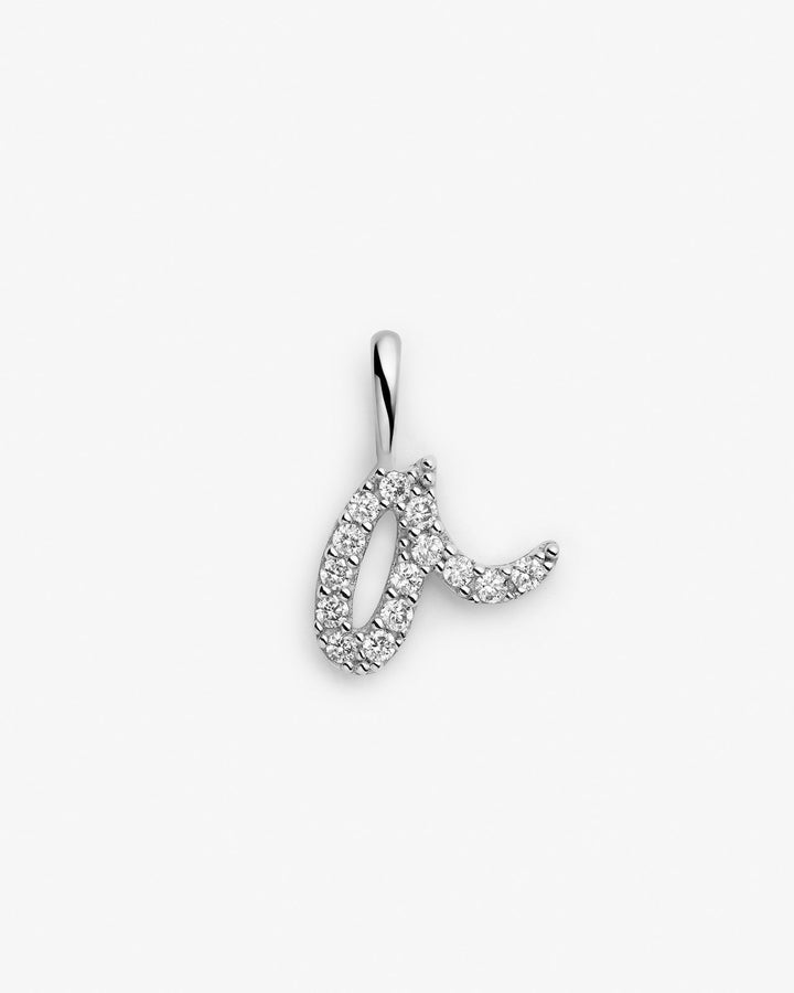 Initial A 14k Whitegold Necklace w. Lab-Grown Diamonds