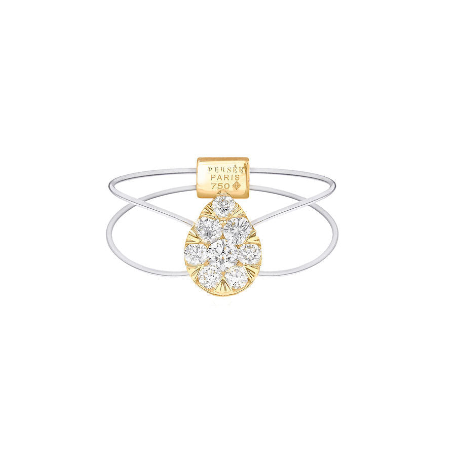 Imagine Pear Goldring aus 18K Weißgold oder Rosegold  I Diamant