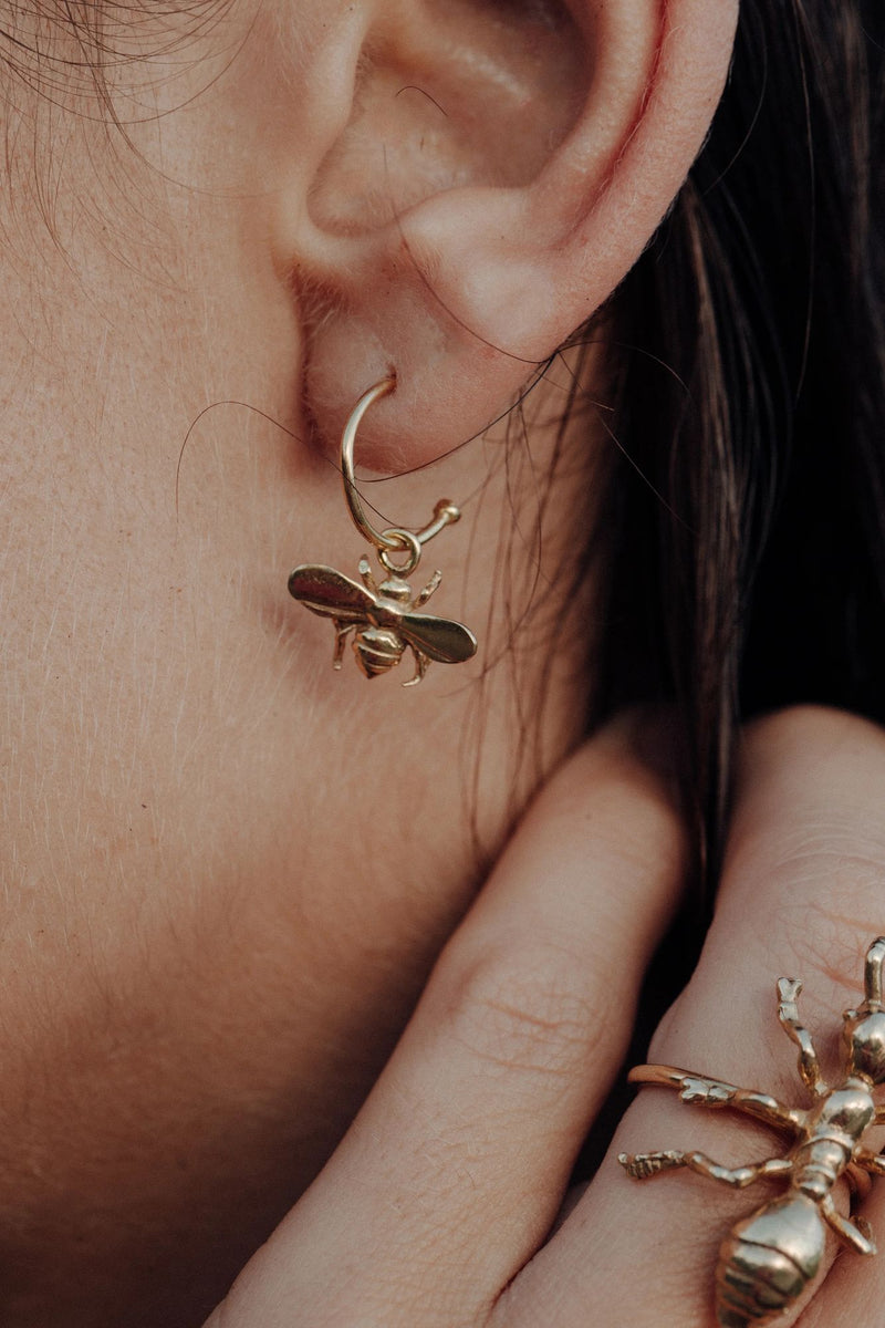 Bee Gold Plated Hoops