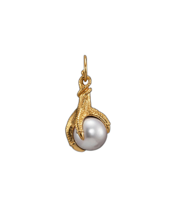 Big Claw Gold Plated Earring w. Pearl