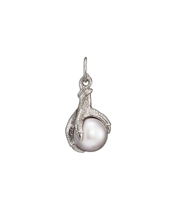 Big Claw Silver Earring w. Pearl