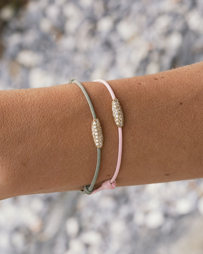 Pavé Cord Grøn 14k Guld Armbånd m. Lab-Grown Diamanter
