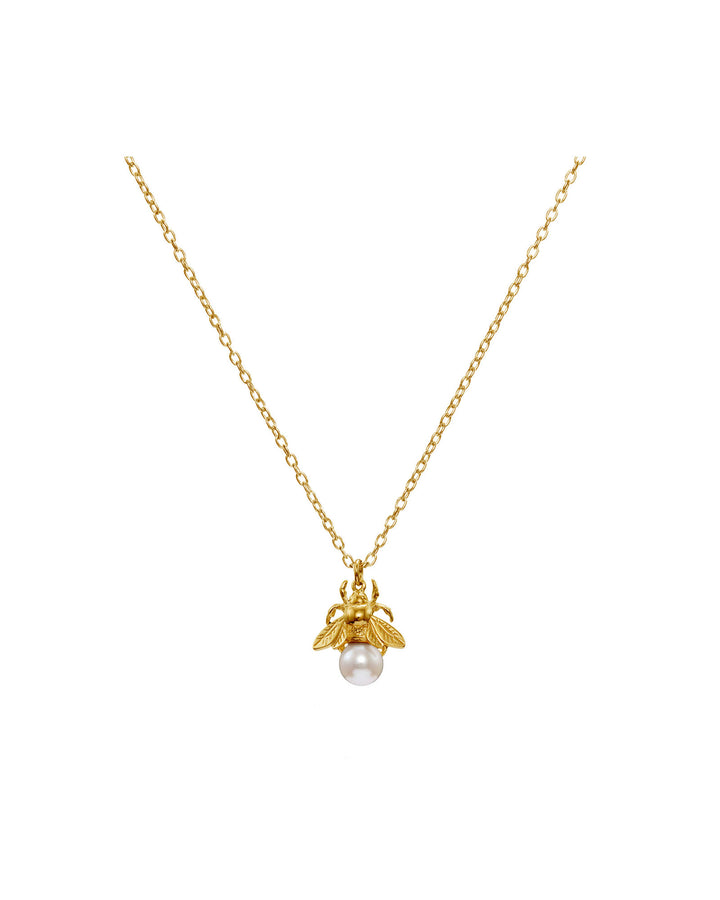 Bumblebee Forgyldt Halskæde m. Perle