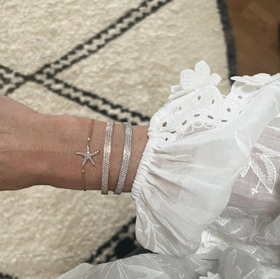Seastar Dream 18K Gold, Rosegold or Whitegold Bracelet w. Diamonds