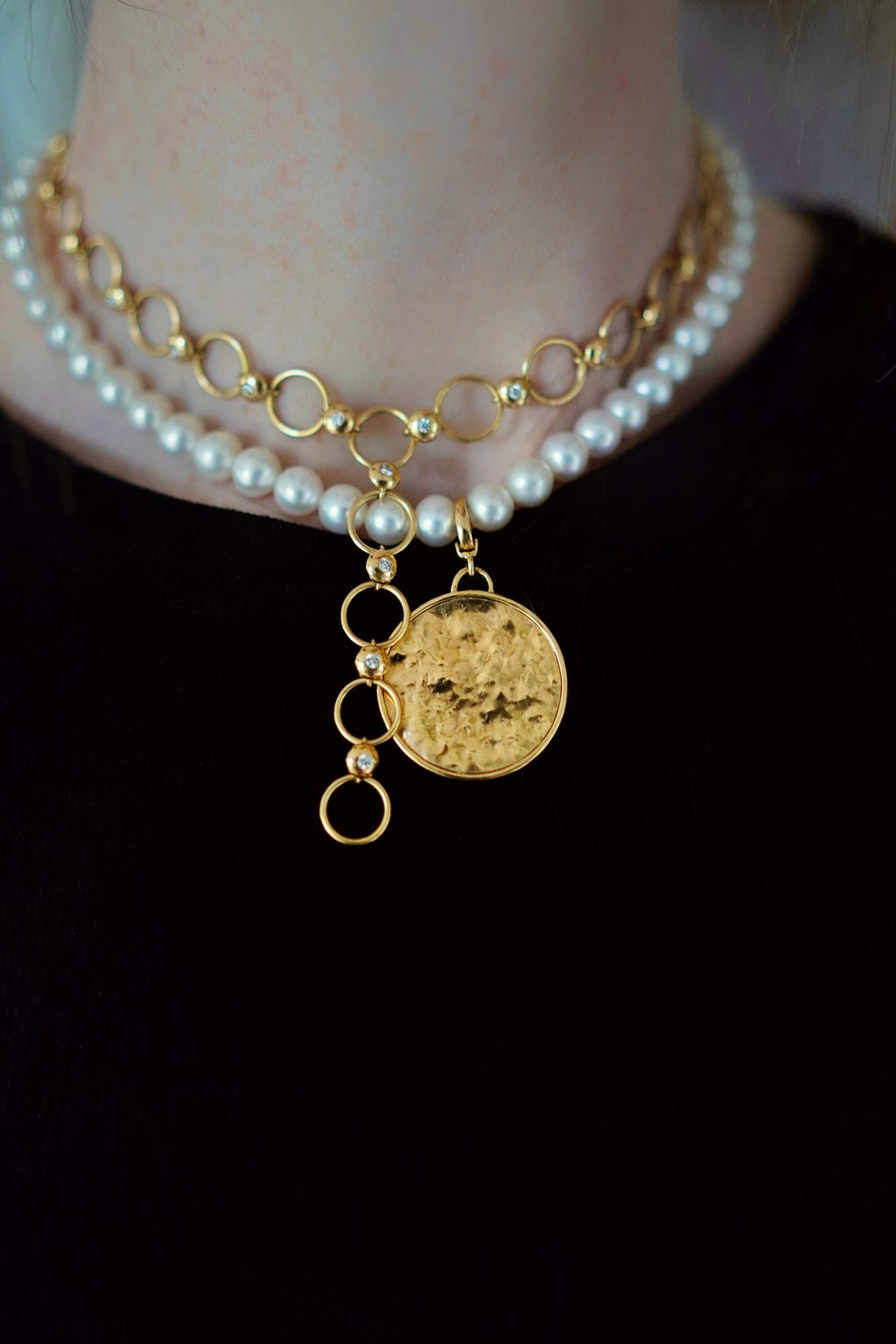Sun Disc 18K Gold Pendant