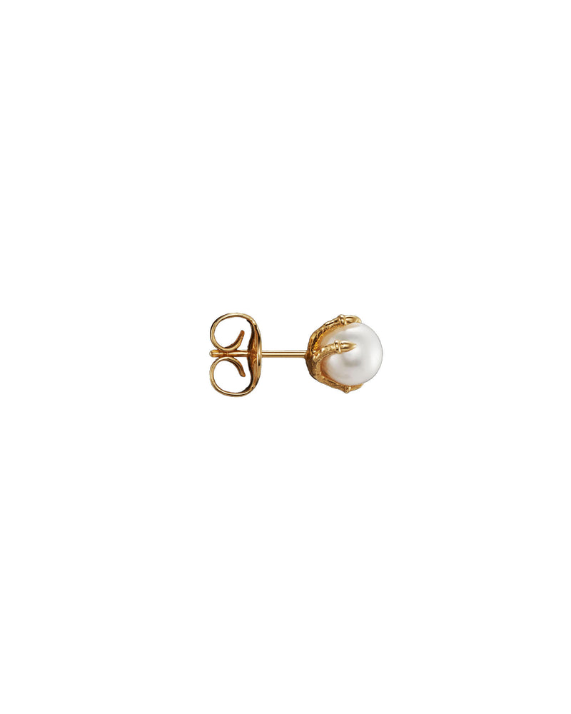Tiny Claw Gold Plated Stud w. Pearl