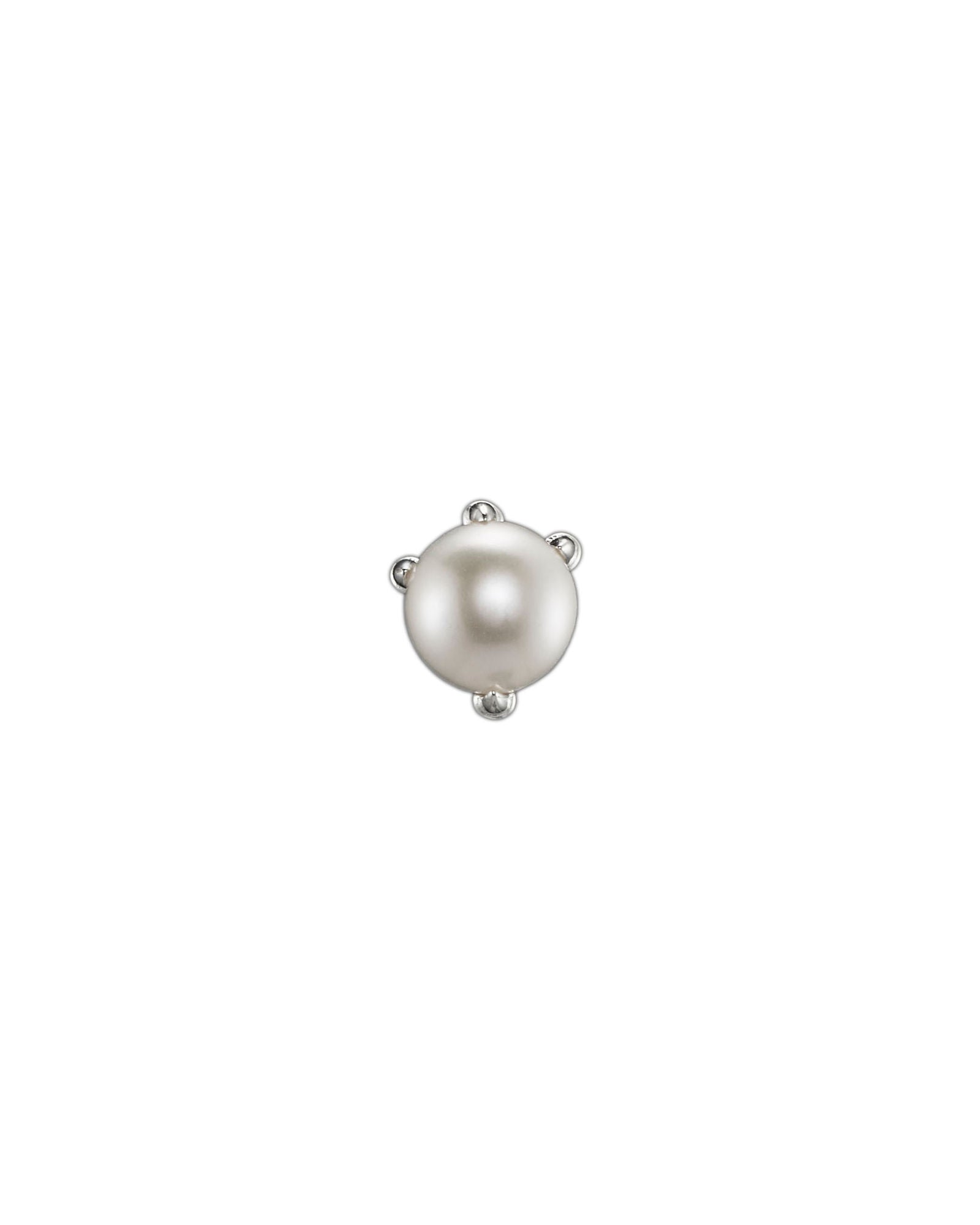 Tiny Claw Silver Stud w. Pearl