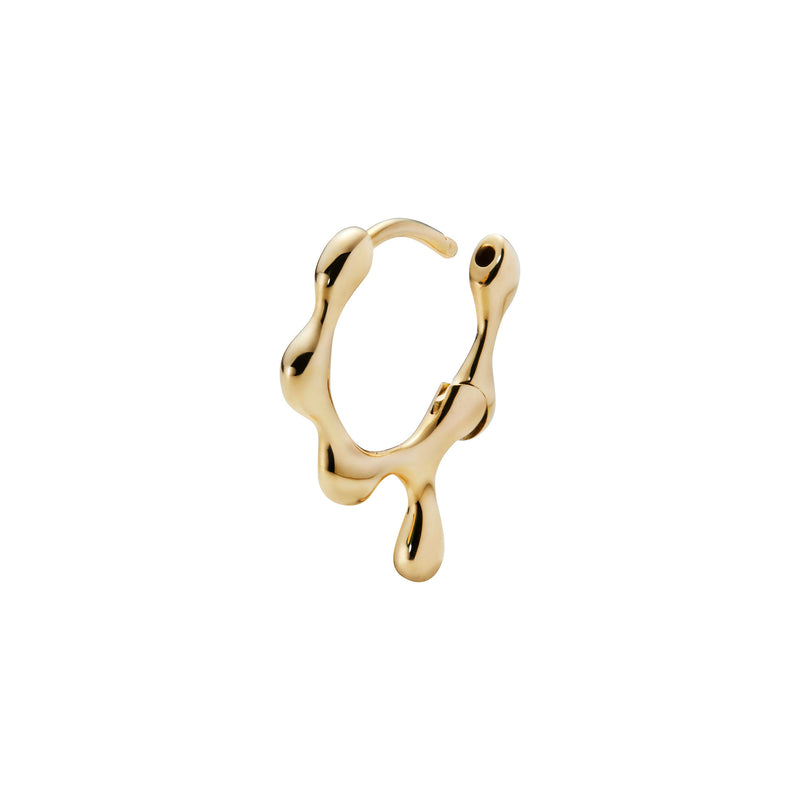 Clover 14K Gold Huggie