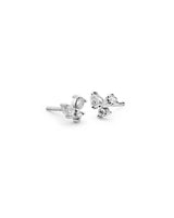 Diamond Cluster 14K Whitegold Studs w. Lab-Grown Diamonds