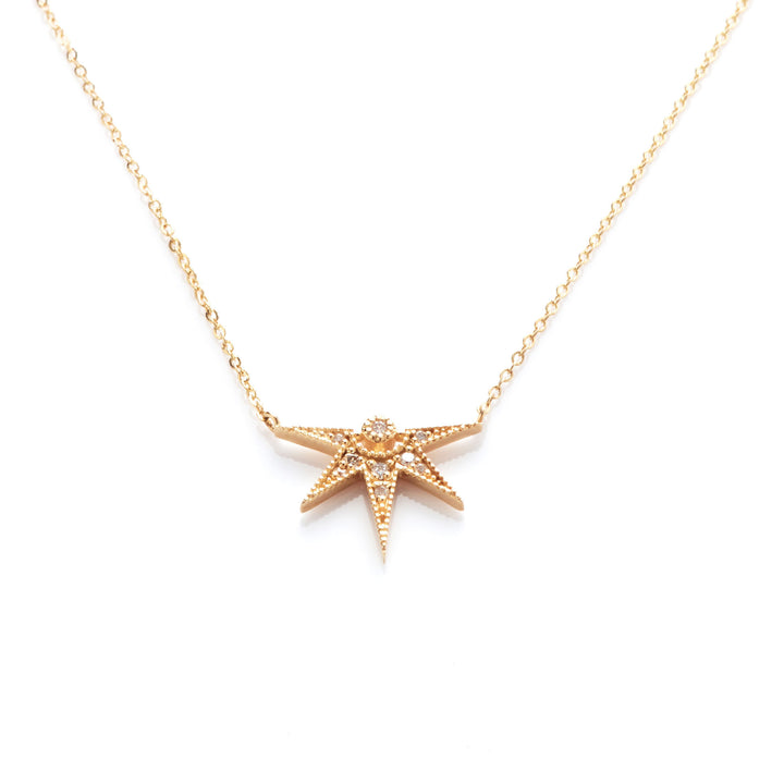 Half-Star Janis 18K Gold Necklace w. Diamonds