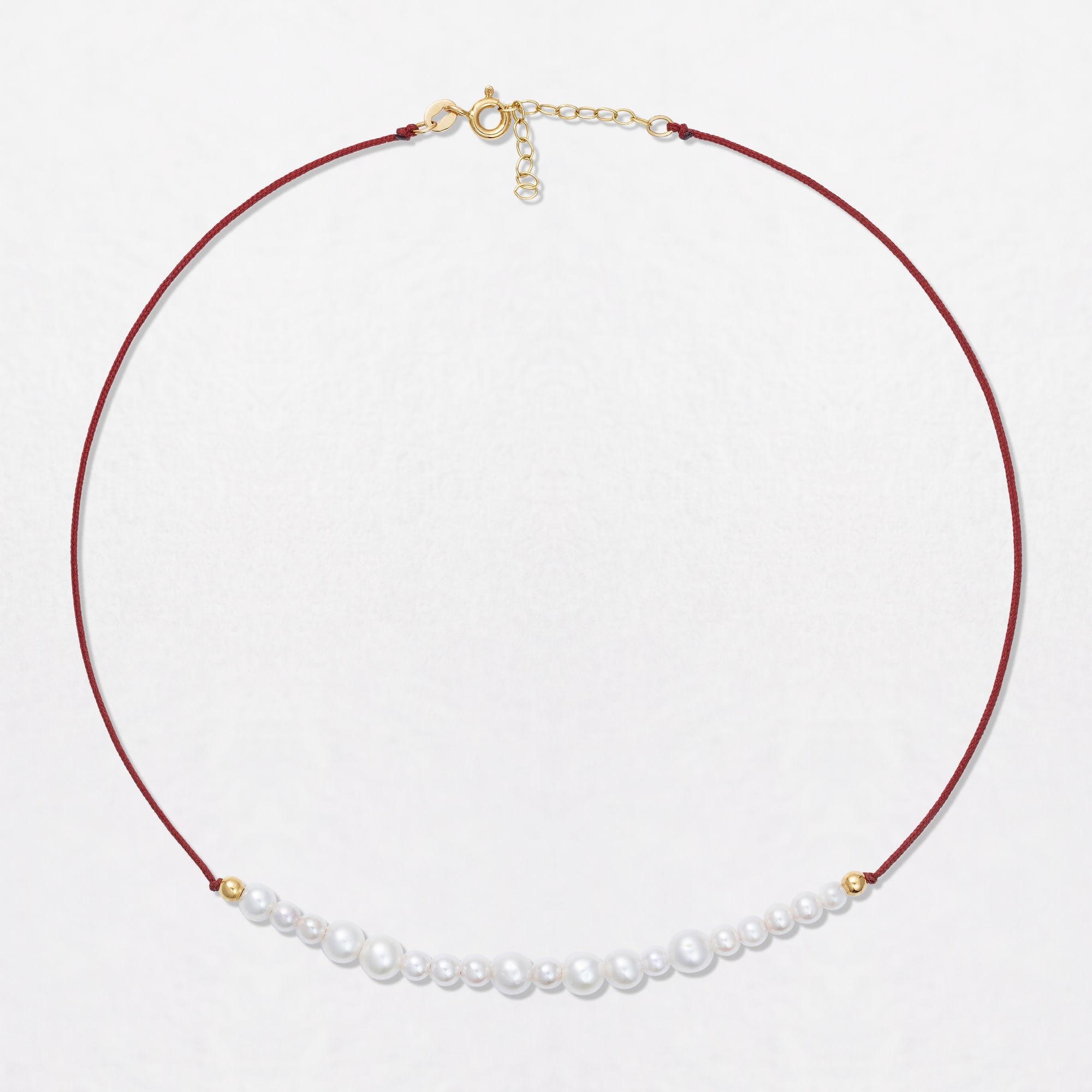 Pearl Cord 18K Gold Necklace