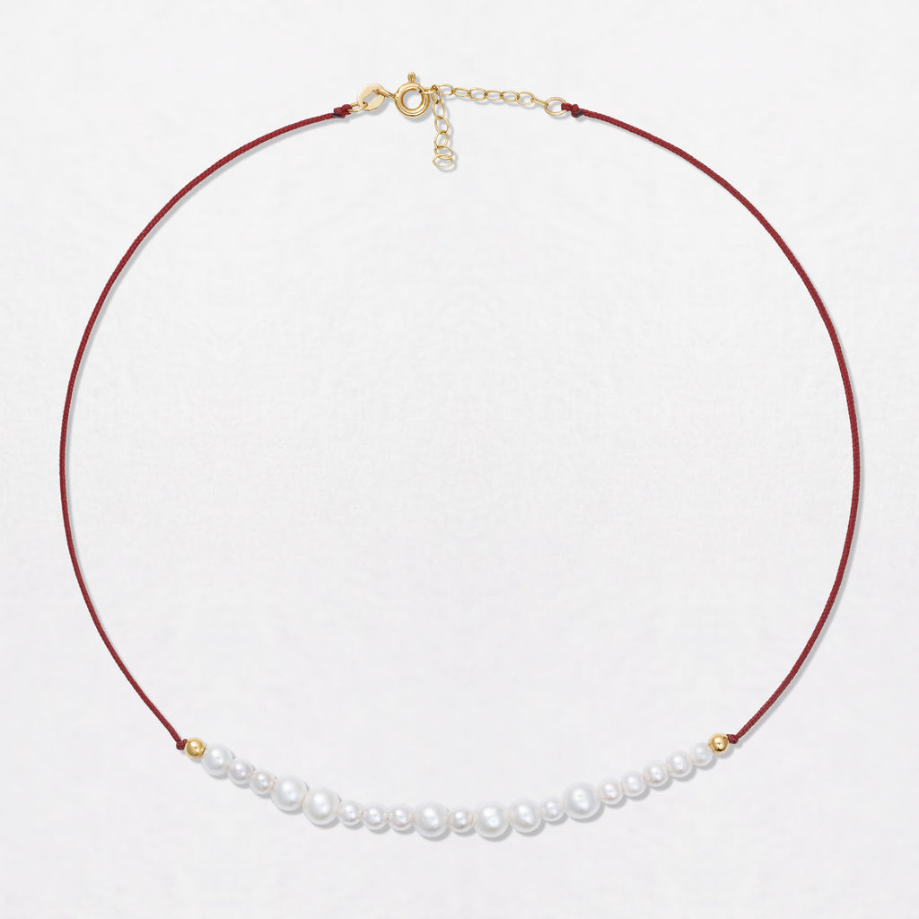 Pearl Cord 18K Gold Necklace
