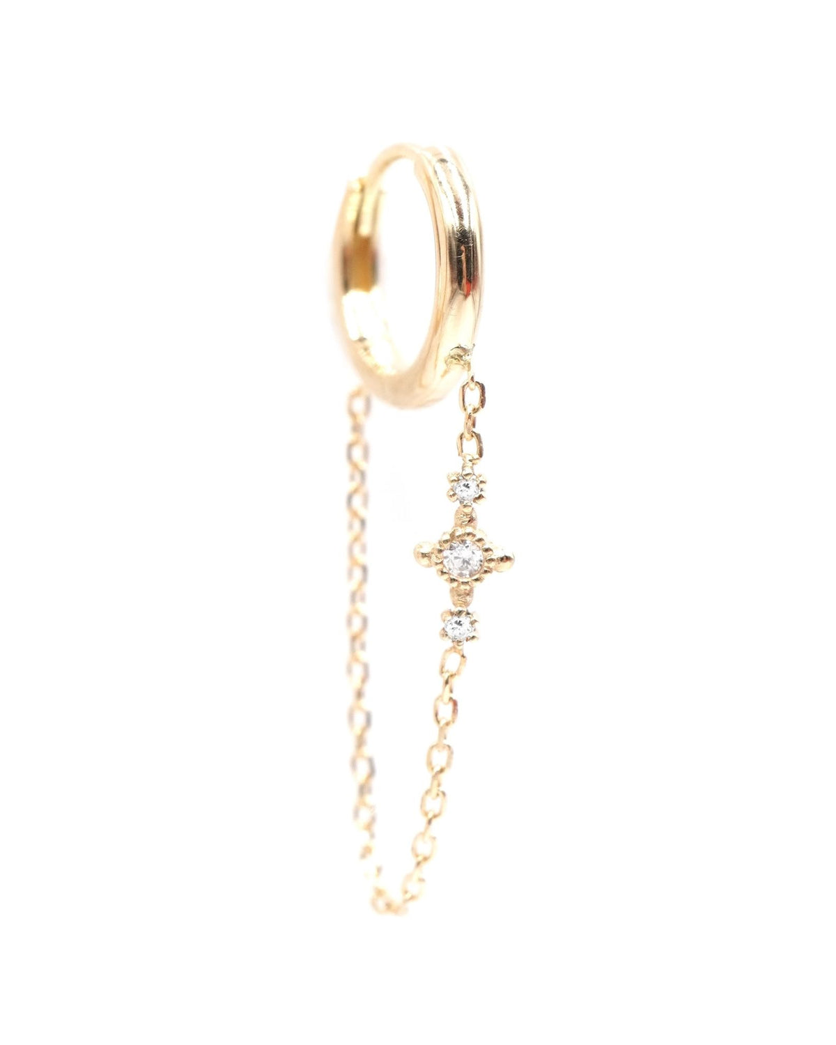 Susie Mini White 18K Gold Hoop W. Diamanten