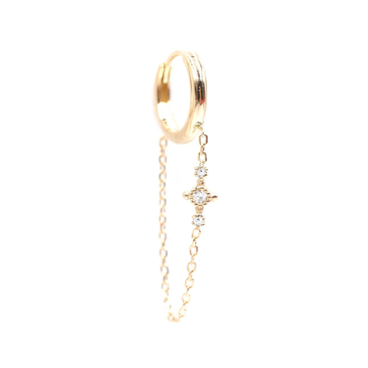 Susie Mini White 18K Gold Hoop w. Diamonds