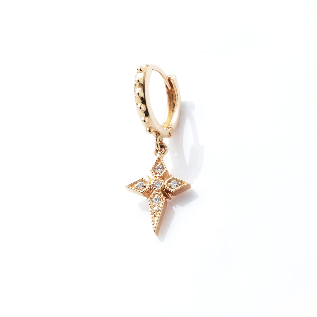 Saintes Mini 18k Guld Hoop m. Diamanter