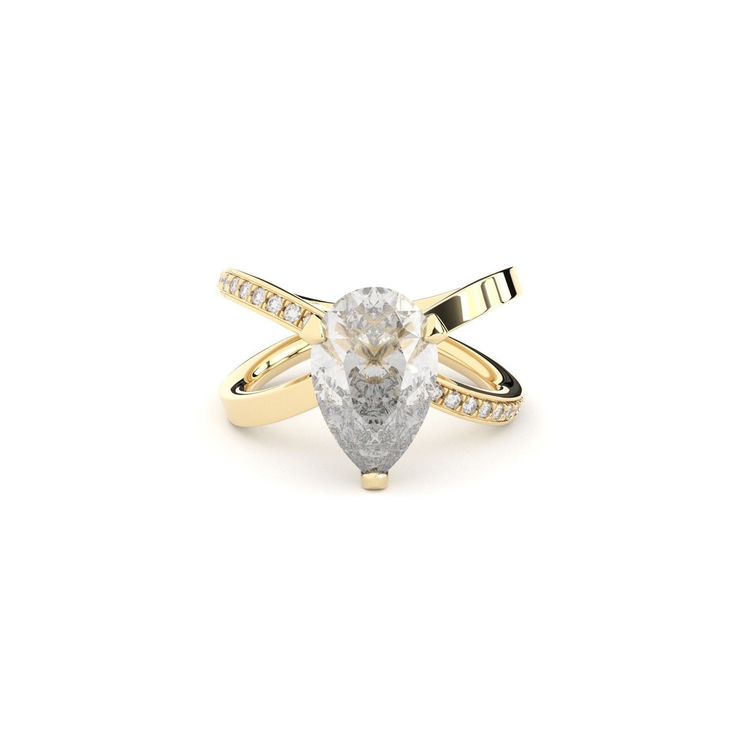 Reflection Engagement 18K Gold Ring w. Lab-Grown Diamonds