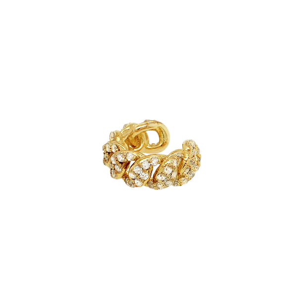 Curb Gold Plated Ear Cuff w. Zirconia