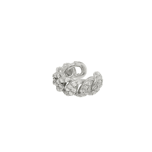 Curb Earcuff Silber I Zirkon